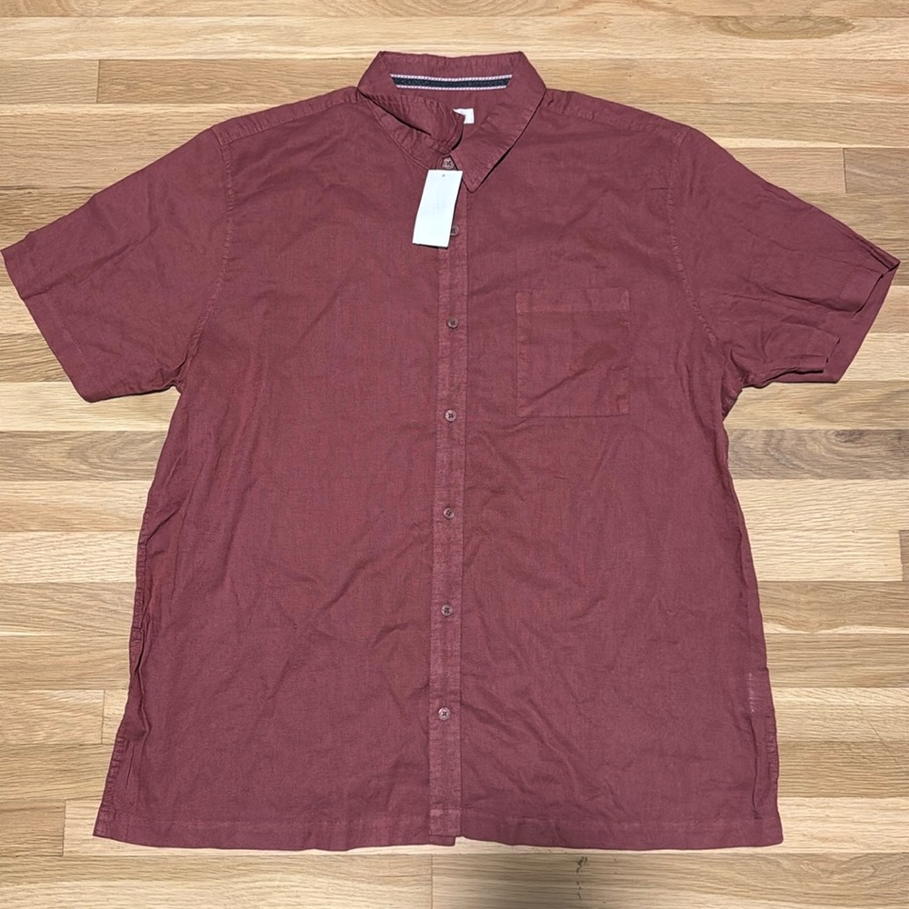 Sunstone XXL Button Down Shirt Light Red NWT